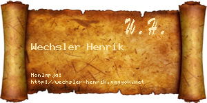 Wechsler Henrik névjegykártya